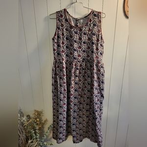 Natural Life Floral Print Cotton Gauze Tank Dress Large